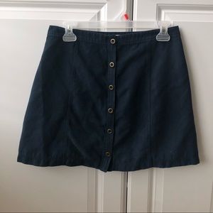 Hollister navy blue faux suede skirt